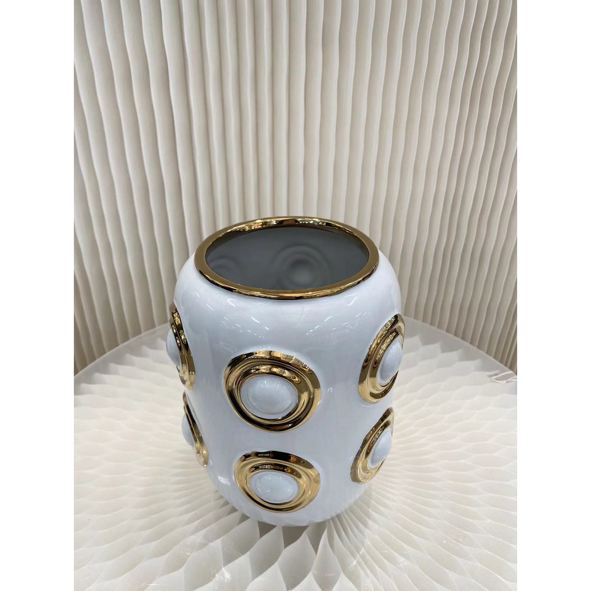 Vase doré à 4 cercles (CV11617-14WIT)