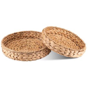 Serving basket, round braided from water hyacinth - fruit basket