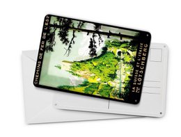Rejseblik postkort 10x14 cm Schweiz og Italien Lötschberg dekorativt skjold