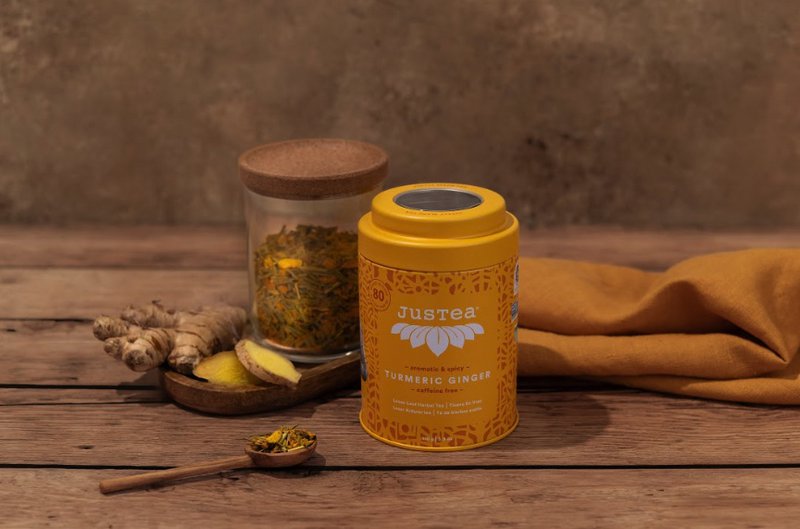 Justea|Curcuma Gingembre| Thé au gingembre | Thé en vrac | Biologique | Commerce équitable | Cadeau de thé