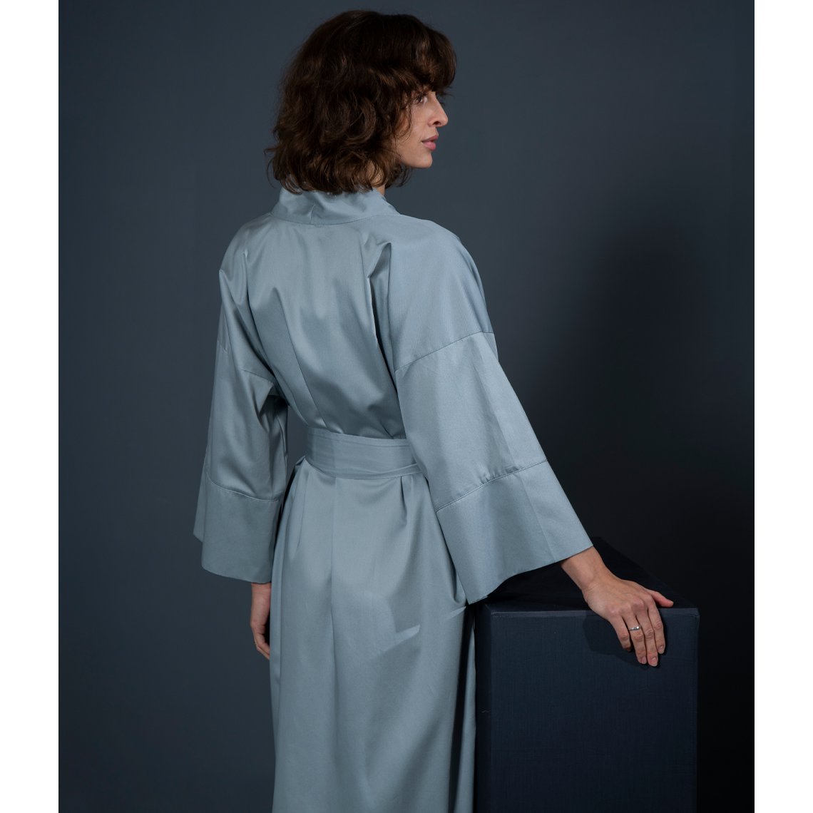 Bademantel Kimono Solid Grey