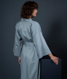 Bademantel Kimono Solid Grey