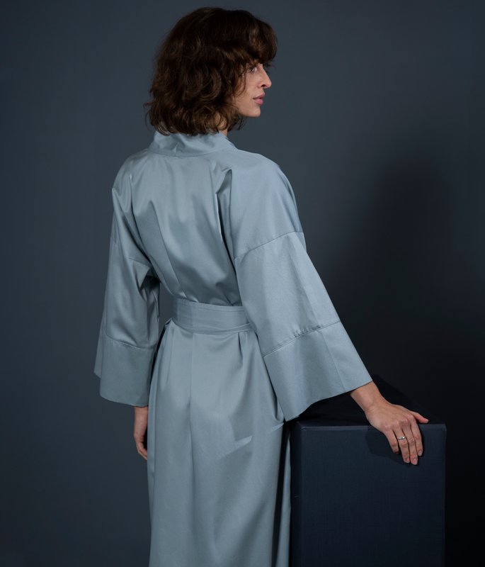 Bademantel Kimono Solid Grey