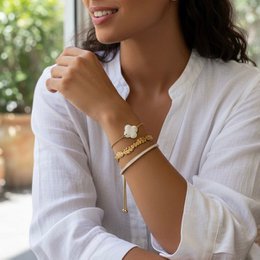 Ethereal Leaf - Leaf-stijve armband van waterdicht verguld staal