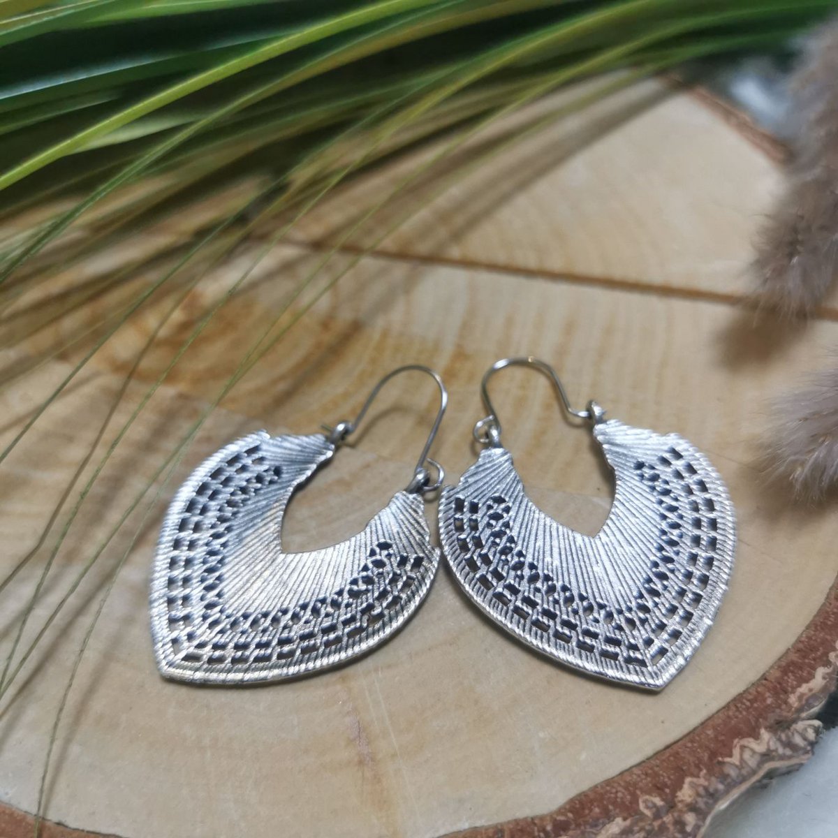 Boho oorbellen Ayla vintage zilver