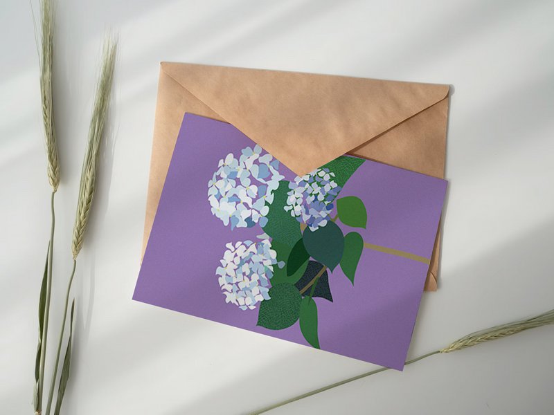 Carte postale florale - Hortensia