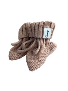 Gestrickte Babyschuhe – Braun