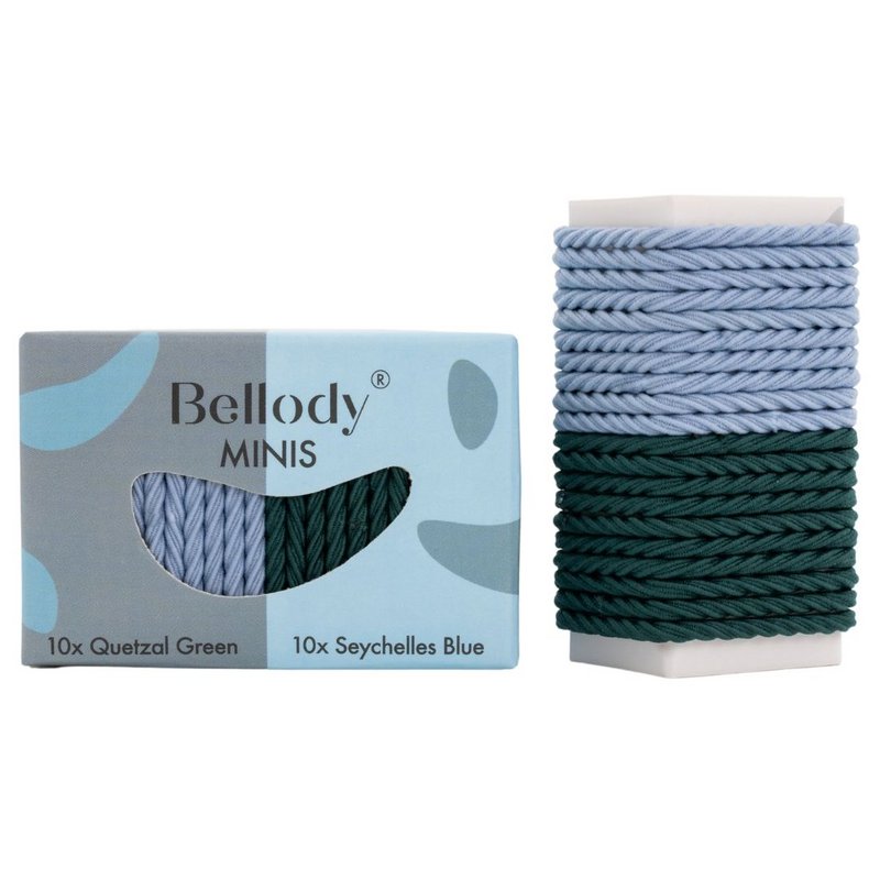 Bellody® Mini Haargummis (20 Stk. - Blau & Grün - Mischpaket)