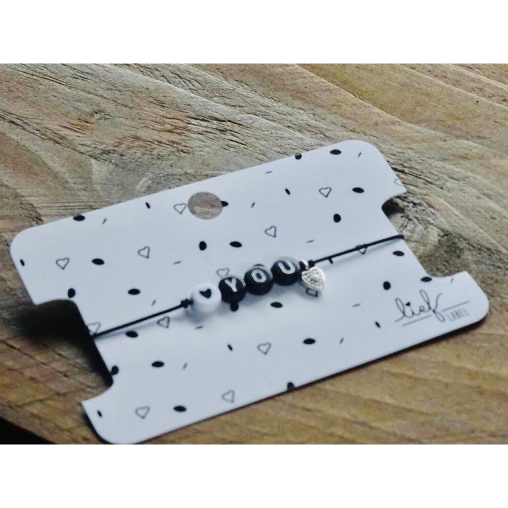 Armband Ich liebe dich Schwarz und Weiß