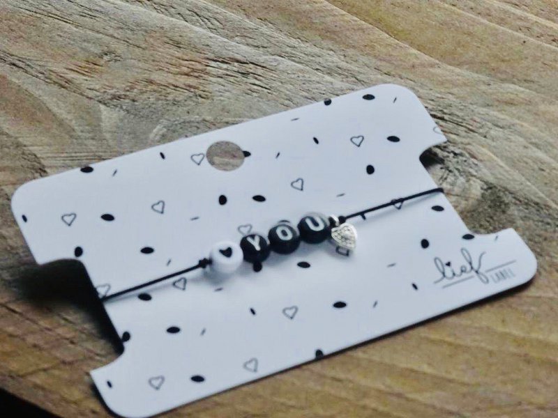 Bracciale Ti amo Bianco e nero