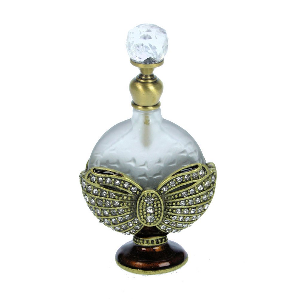 Perfume bottle decorated round cap
