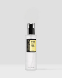 Advanced snail 96 mucin power essence, a face treatment product with a white bottle and black pump dispenser.