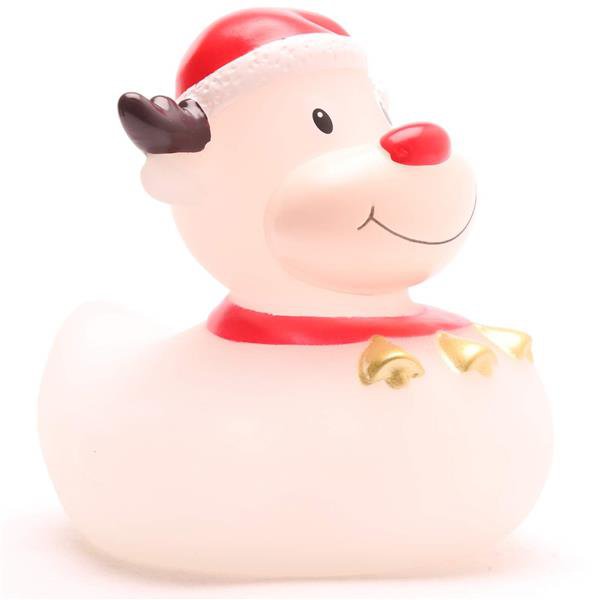 Bathing Duck rendier wit - rubberen eend