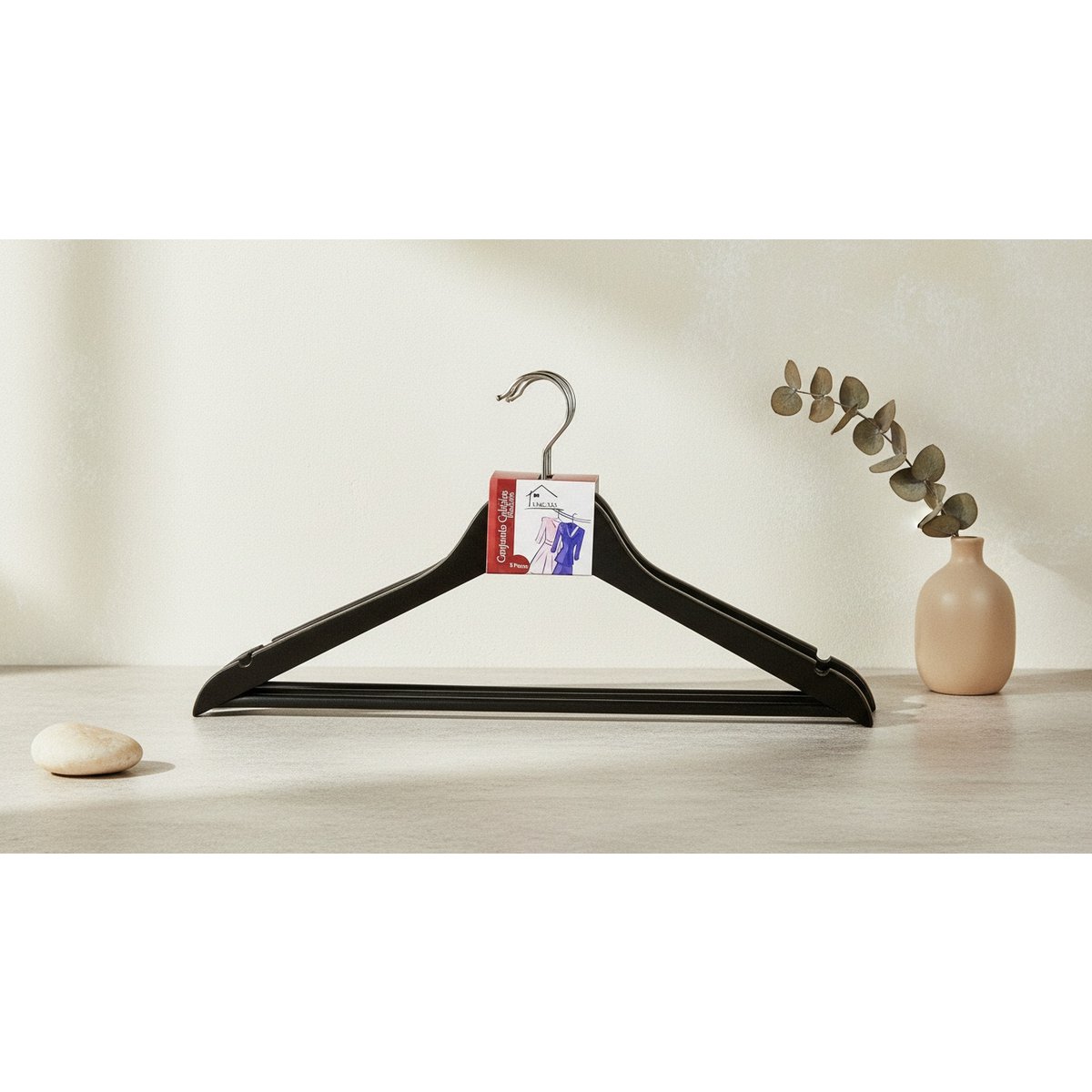 Kleiderbügel-Set SIRA Schwarz 44x23cm