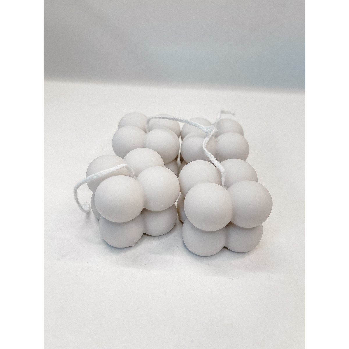 Bubble Candle Light Gray (small) - Small Light Gray Bubble Candle