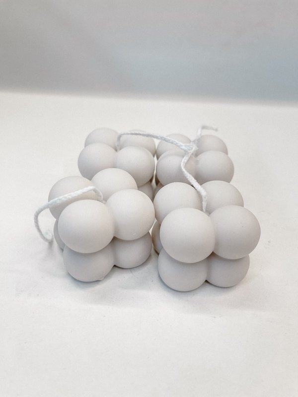 Bubble Candle Light Gray (small) - Small Light Gray Bubble Candle