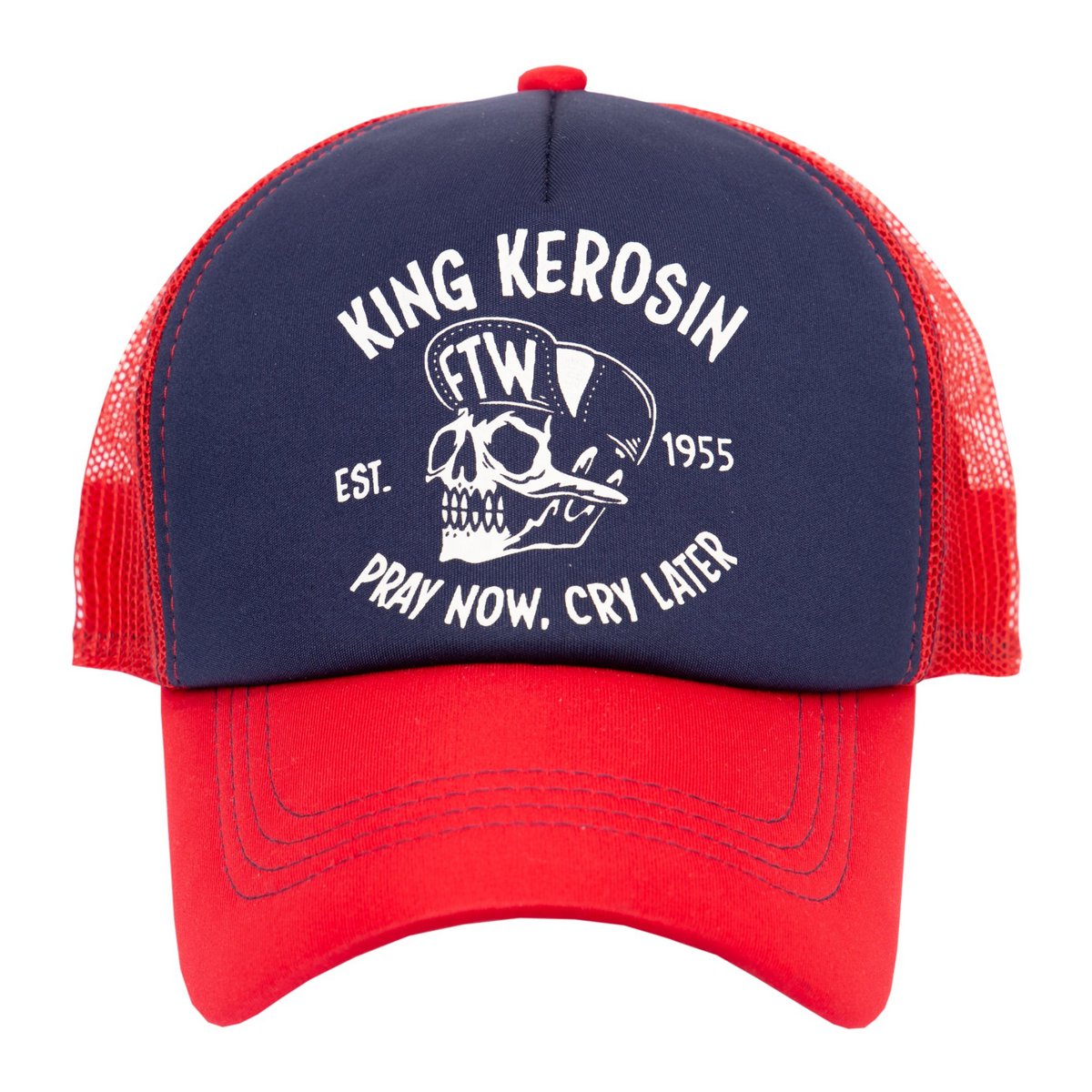 Trucker Cap «mit kontrastfarbenem Print «Pray now. cray later»