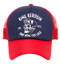 Trucker Cap «mit kontrastfarbenem Print «Pray now. cray later»