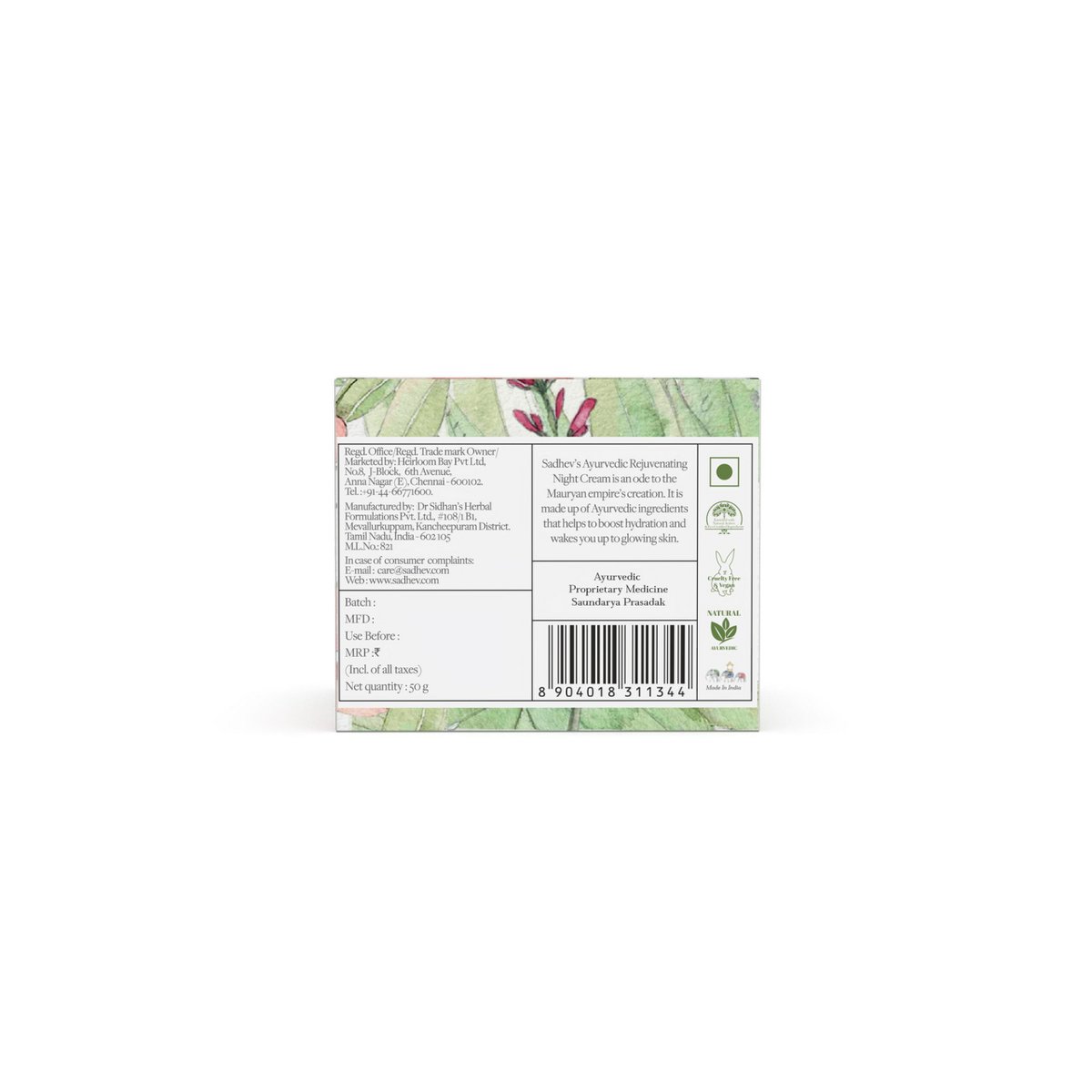 Ayurvedic Rejuvenating Night Cream 50gr