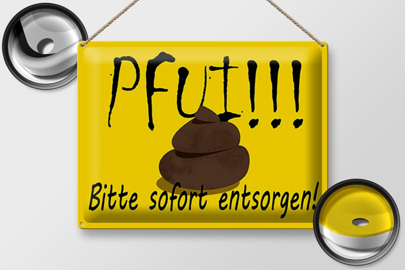 Tin sign note 40x30cm Please dispose of it immediately