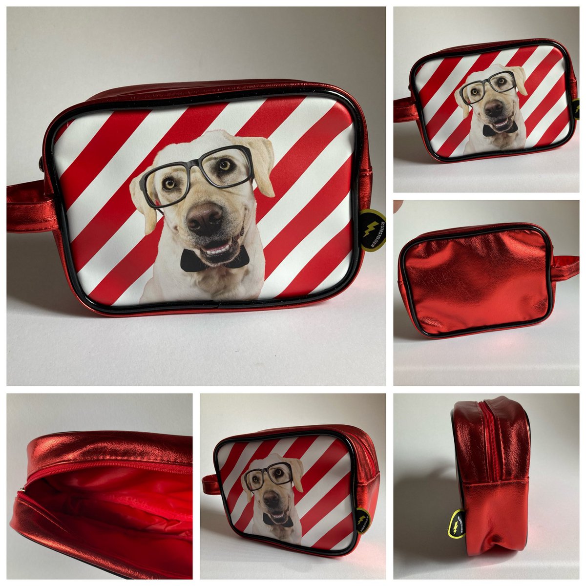 Toilettaske Labrador med glas