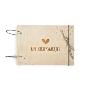 Wooden storage bundle | Birth announcements | Heart | A5