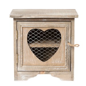 Eierkastje 19x14x19 cm Bruin Hout Hart Eierhouder