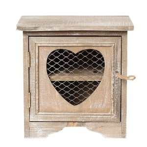 Eierkastje 19x14x19 cm Bruin Hout Hart Eierhouder