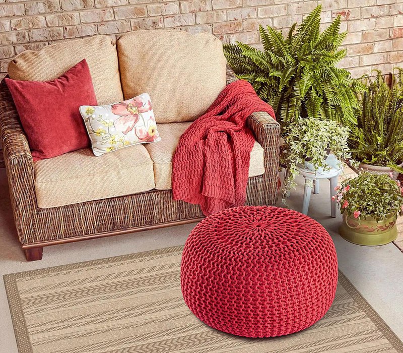 Pouf outdoor ø55cm Sitzpouf Terrasse Pool Garten