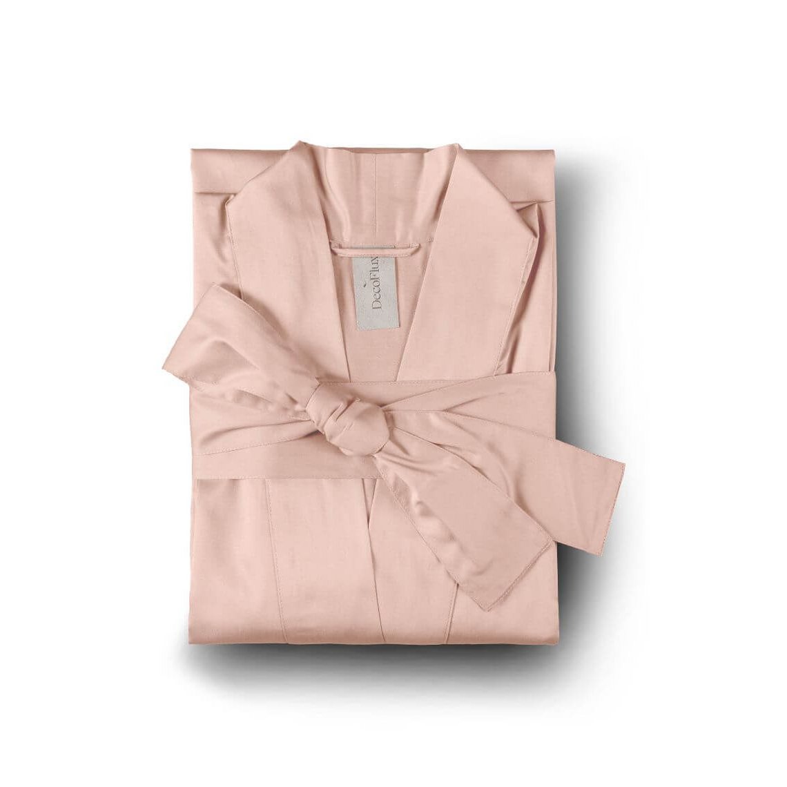 Kimono-Bademantel aus Satin, Solid Creamy Peach