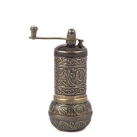 Metal spice mill - bronze - small - 11 x 5cm