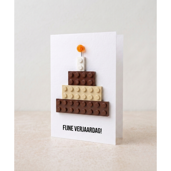 Fødselsdagskage postkort – byggeklods LEGO