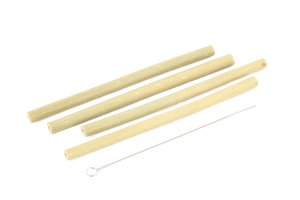 4 bamboe rietjes
