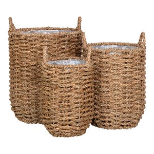 Hue Planter - Pflanzgefäß, Seegras, rund, natur, 3er-Set