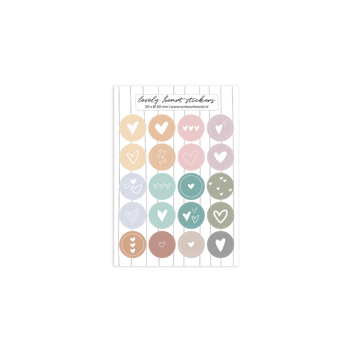 Sticker sheet A5 | Lovely hearts - Color