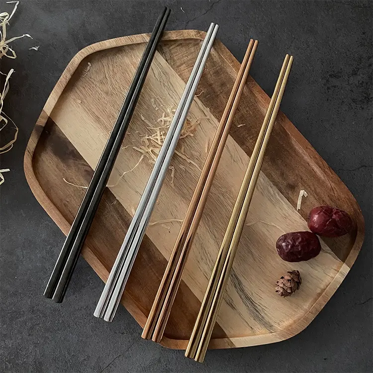 Pair of Reusable Chopsticks - Stainless steel - 5 colors available