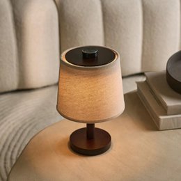 Rover dunkelbraune wiederaufladbare Holzlampe