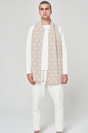 Cashmere Jacquard Scarf Beige