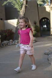 t-shirt ruffle bright pink