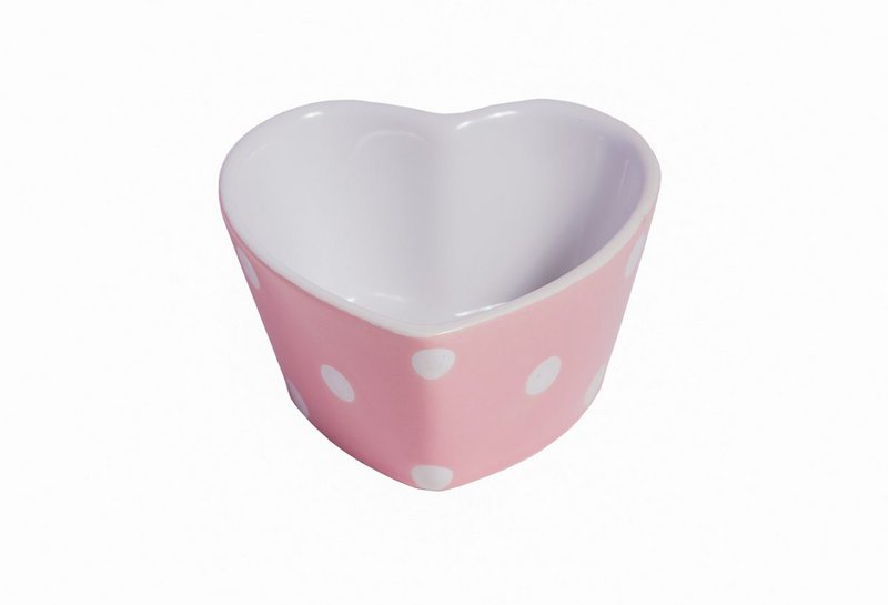 Pink hjerte ramekin med prikker Isabelle Rose