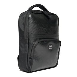Black backpack with a funky falcon design, available in black, orange, and green colors. Durable and stylish for everyday use.