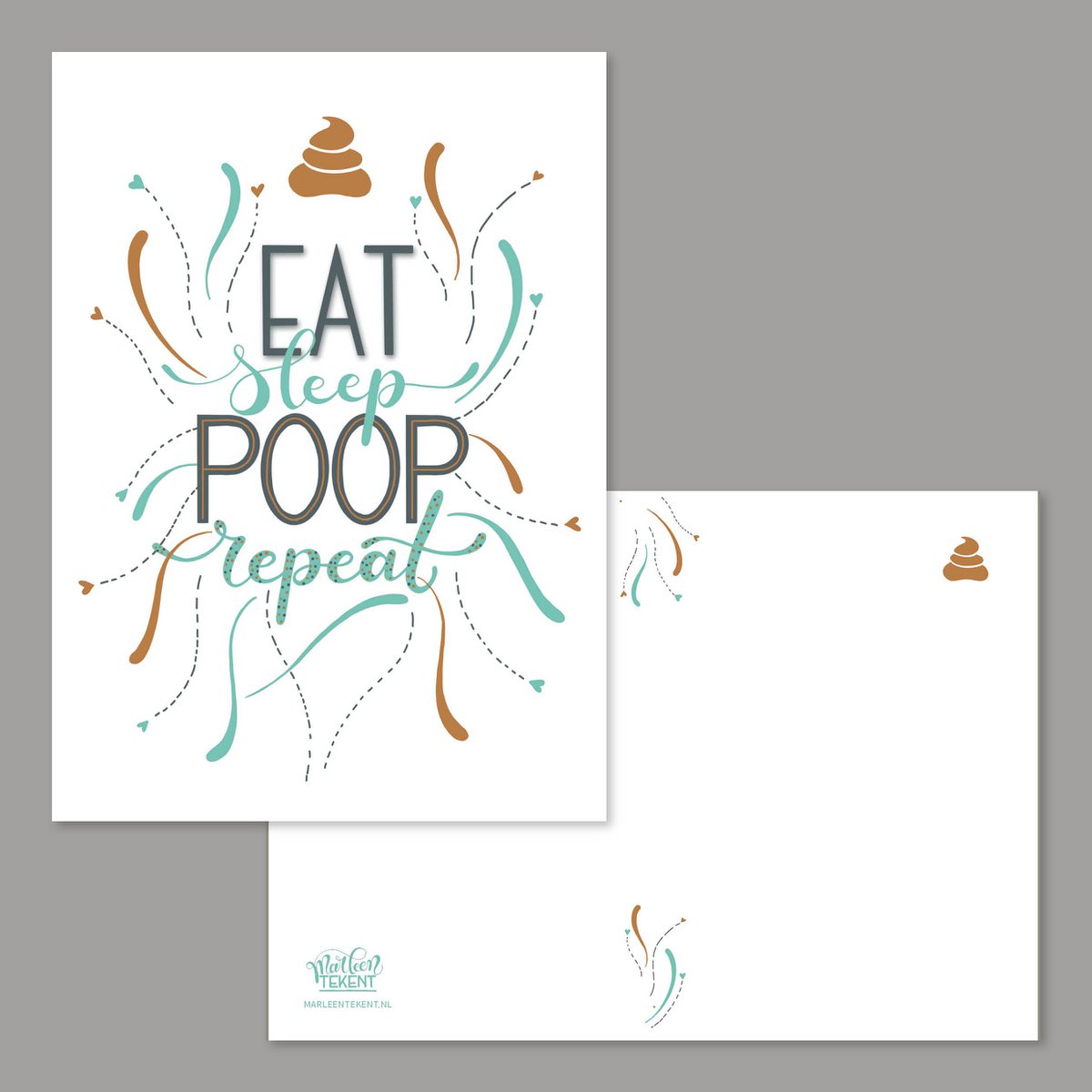Karte Eat Sleep Poop Repeat