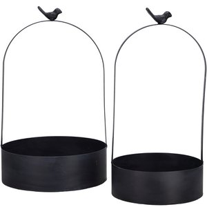Metal bowl Delmen, set of 2, D25/20cm, black