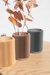 Earth Tone Round Ripple Organizer – Modern Geometric Storage Solution for Desk, Office, or Home Décor, Makeup Brush Holder, Office Desk Deco