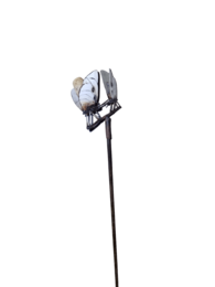 METALEN PAAR WITTE VLINDER OP STOK