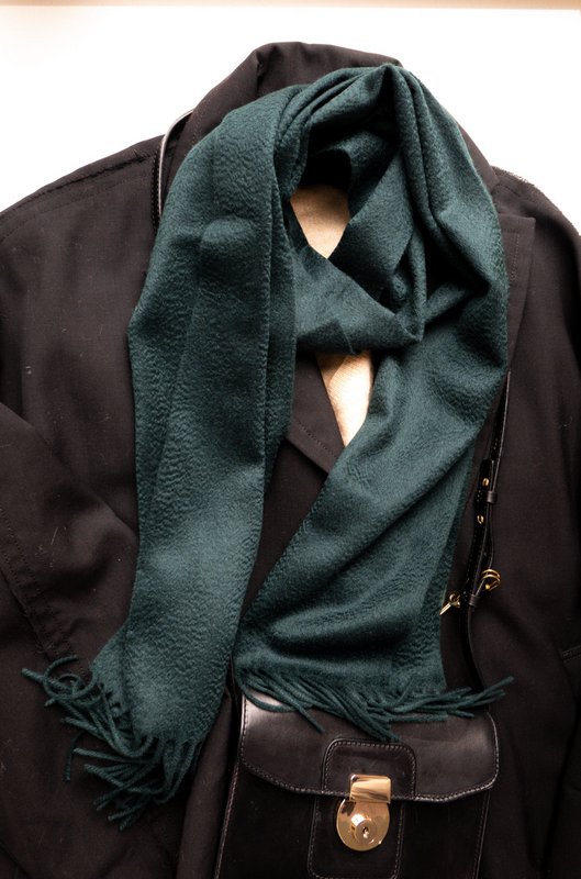 Fin vævet - 100% cashmere vævet tørklæde med frynser