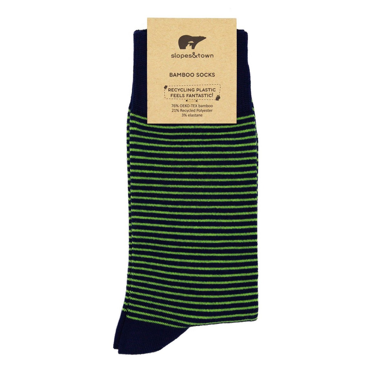 Green Stripes Bamboo Socks