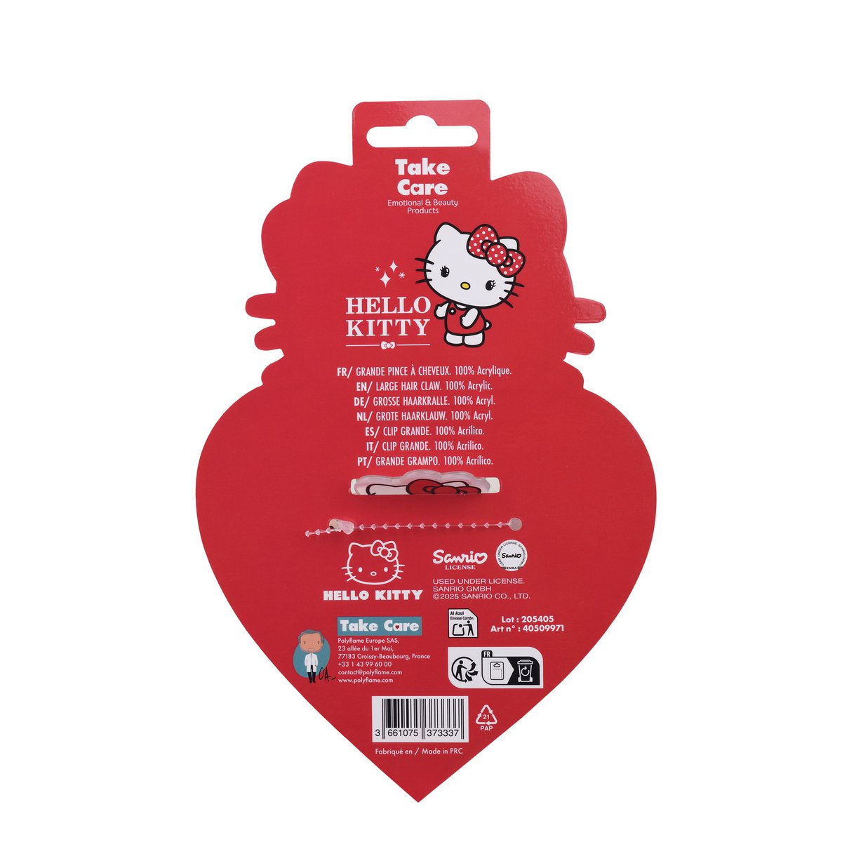 Grandes clips de cabello de Hello Kitty