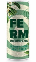 Ferm Kombucha Elderflower Apple Mint - A refreshing and flavorful kombucha beverage with notes of elderflower, apple, and mint.