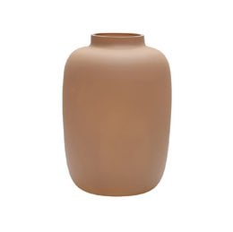 Matte sand-colored vase with a cylindrical shape and varying sizes.